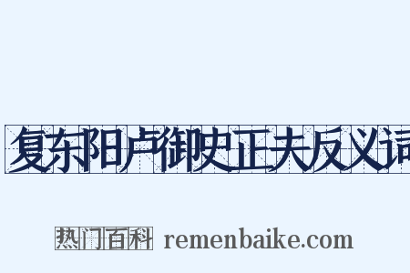 复东阳卢御史正夫反义词是什么意思的图片